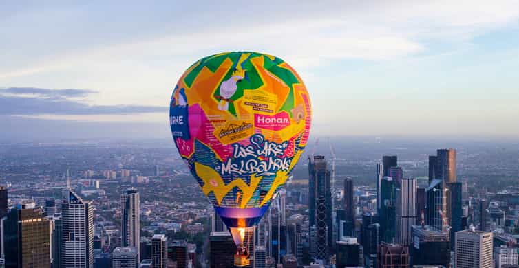 Hot Air Balloon Over Melbourne at Sunrise